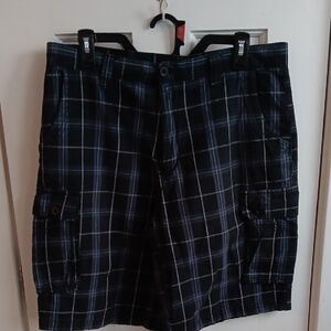 Men's Black Plaid Shorts